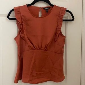 Express Ruffle Sleeve Cinched Waist Top